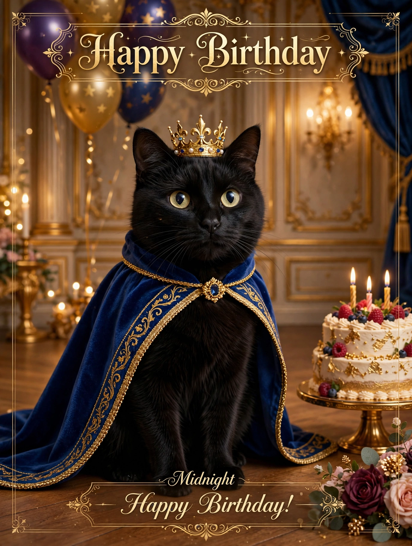 Midnight royal birthday card